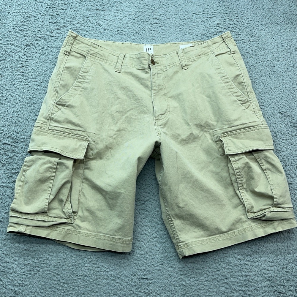 Gap Cargo Shorts Mens 36 Regular Beige GapFlex 10" Inseam Stretch‎ Skater